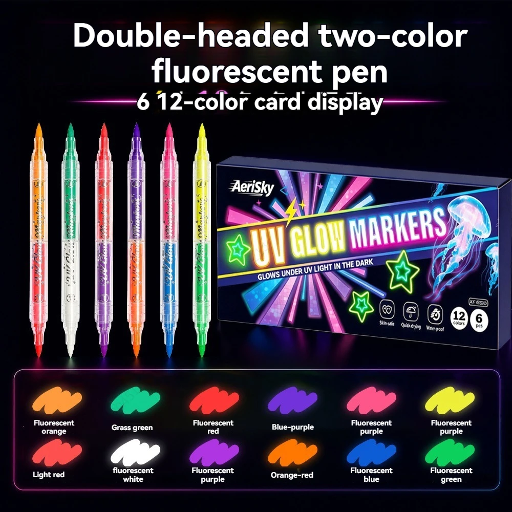 Copic Marker Sketch - 12 Colors Double-ended UV Neon Glow